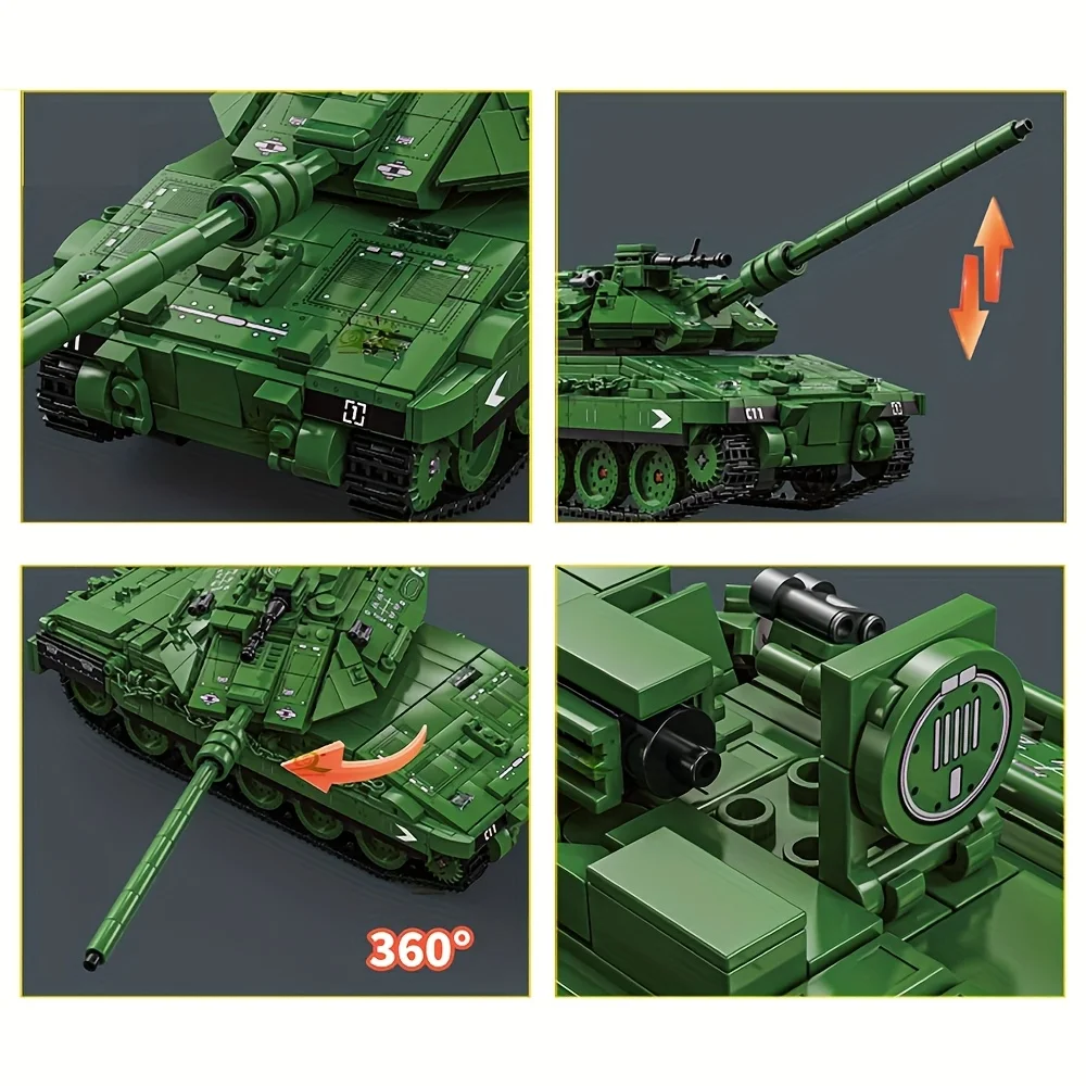 IN Magazzino Technic MOC Militare Building Blocks Set per la battaglia Merkava carro armato principale Mattoni Piano giocattolo Regalo della Seconda Guerra Mondiale 1023PCS