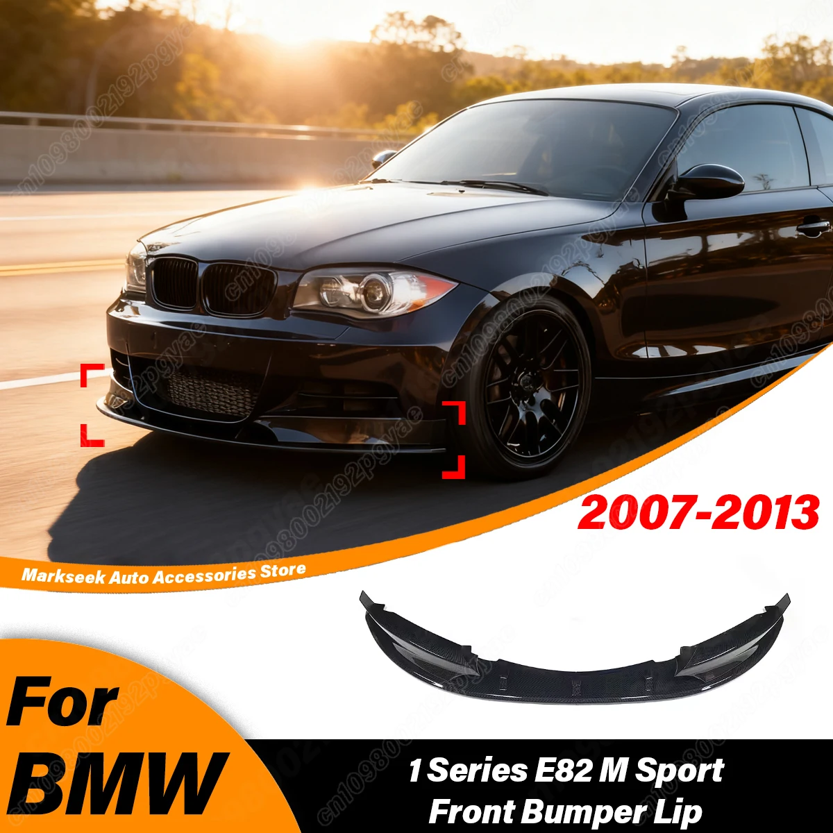 

For BMW 1 Series E82 M Sport 2007 2008 2009 2010 2011 2012 2013 Automotive Front Bumper Lower Spoiler Lip Guard Splitter Kit