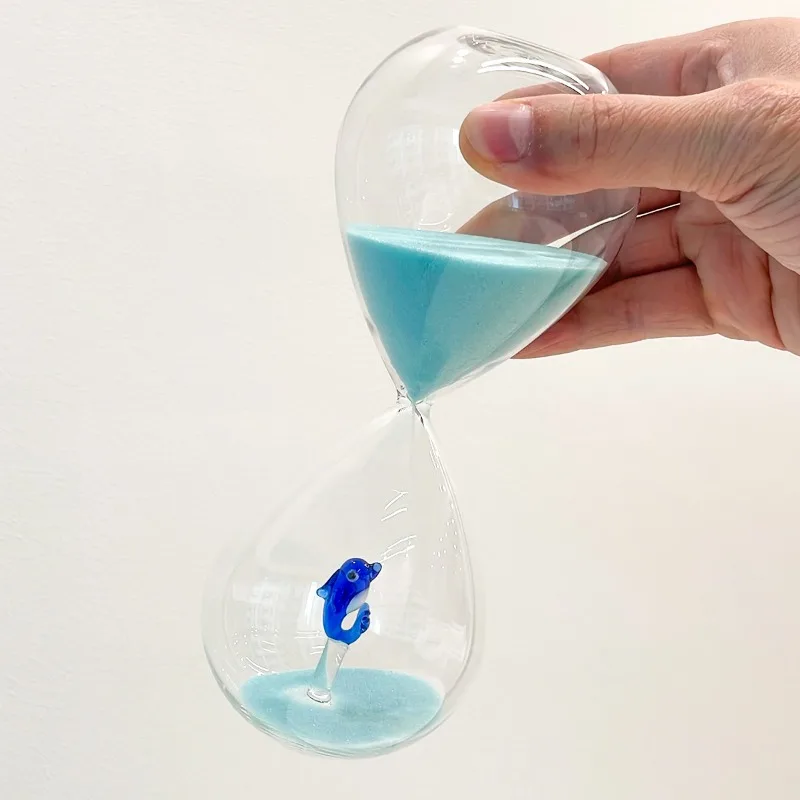 Hourglass Timer 30 Minutes Wedding Birthday Gift Creative Little Dolphin Timer Ornaments Shape Home Decoration Accessories
