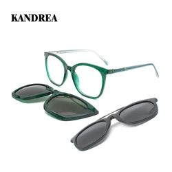 KANDREA Fashion 3 IN 1 Sunglasses BIG Frame Women Optical Myopia Eyeglasses Men Frame Polarized Prescription Glasses 69944