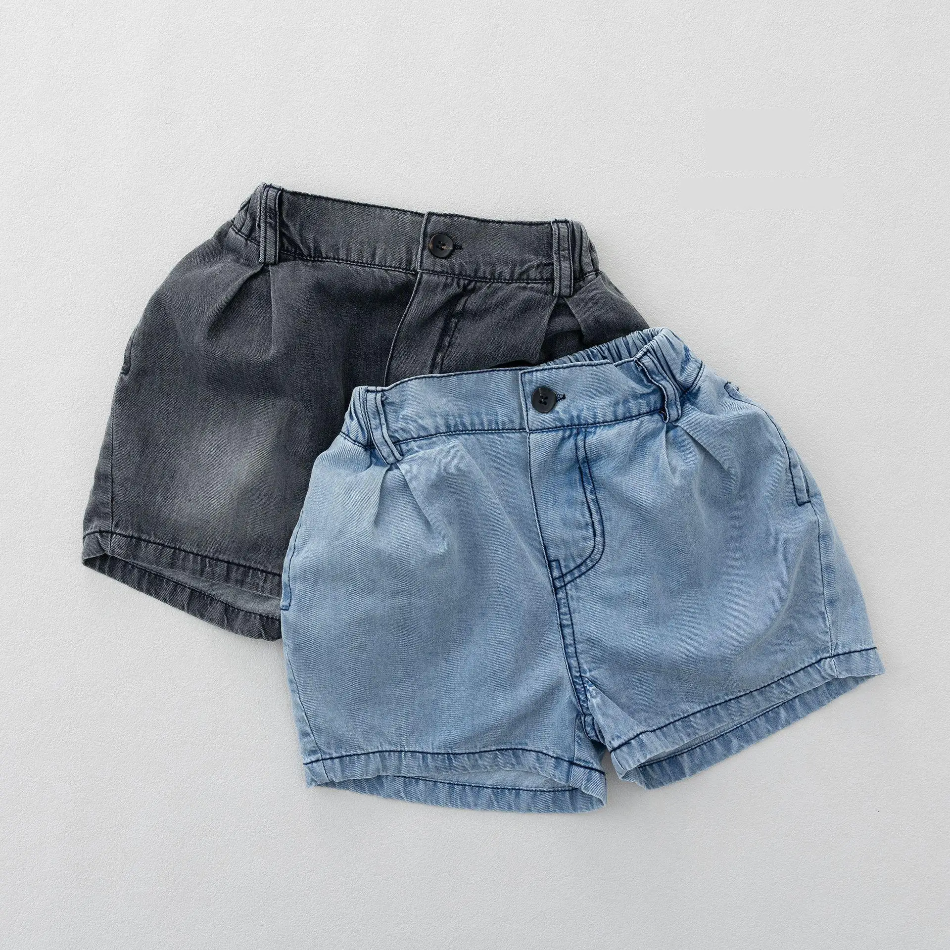

2026 Summer New Children Loose Denim Shorts Boys Girls Thin Jeans Shorts Solid Baby Casual Pants Fashion Kids Clothes