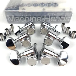 1 Set Kaynes 3R3L Locking Electric Guitar Machine Heads Tuners For LP SG Lock String Tuning Pegs Chrome Silver