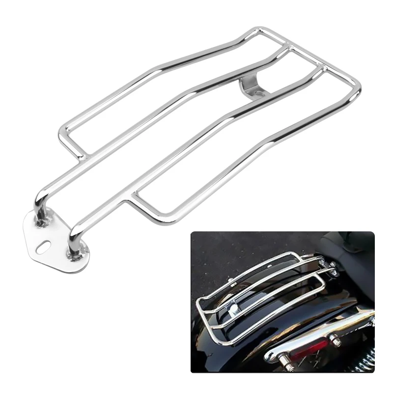

Motorcycle Chrome Rear Fender Luggage Rack Solo Seat Support Shelf for Harley Sportster XL883 XL1200 X48 Roadster Custom 04-19