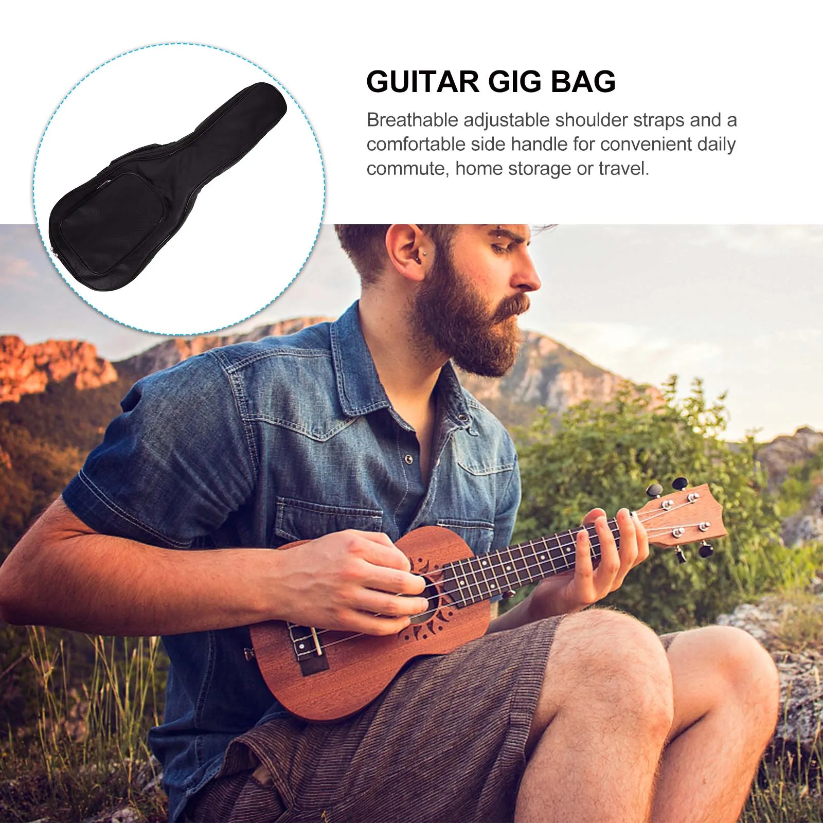 

Ukulele Bag Carrying Gig Guitar Backpack Thickened Sponge Padded Storage