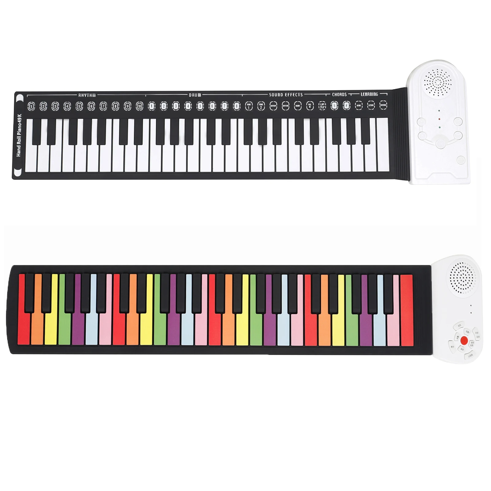 Hand Roll Piano 49-Key Silicone Portable Foldable Electronic Piano Beginner Keyboard Instruments Music Enlightenment Education