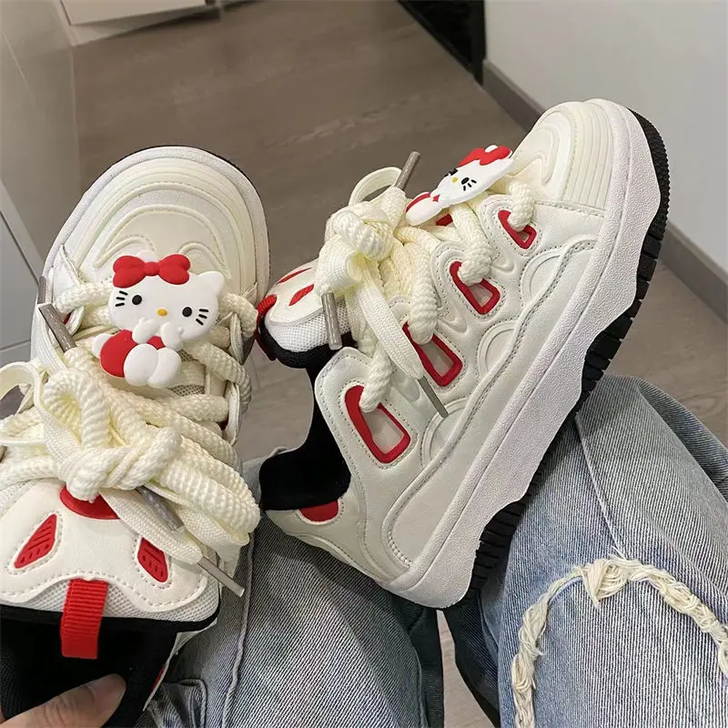 Sanrio Hello Kitty Girl Student Kuromi Casual Shoes Sneakers Kawaii Children Spring and Autumn Period Cartoon Shoes Princess