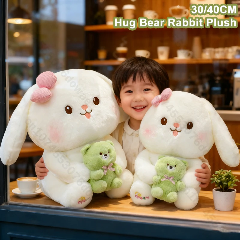 30/40 سنتيمتر عناق الدب أرنب أفخم دمية لينة الحيوان وسادة محشوة لطيف قطرة الأذن ألعاب من نسيج مخملي هدية للأطفال عيد الميلاد عيد الحب صديقة #1