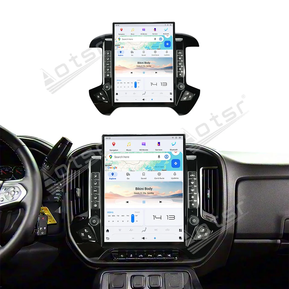 

15.6" Android 13 For Chevrolet Silverado GMC Sierra 2013 2014 2015 2016 - 2019 Car Radio Stereo Qualcomm Screen GPS Navigation