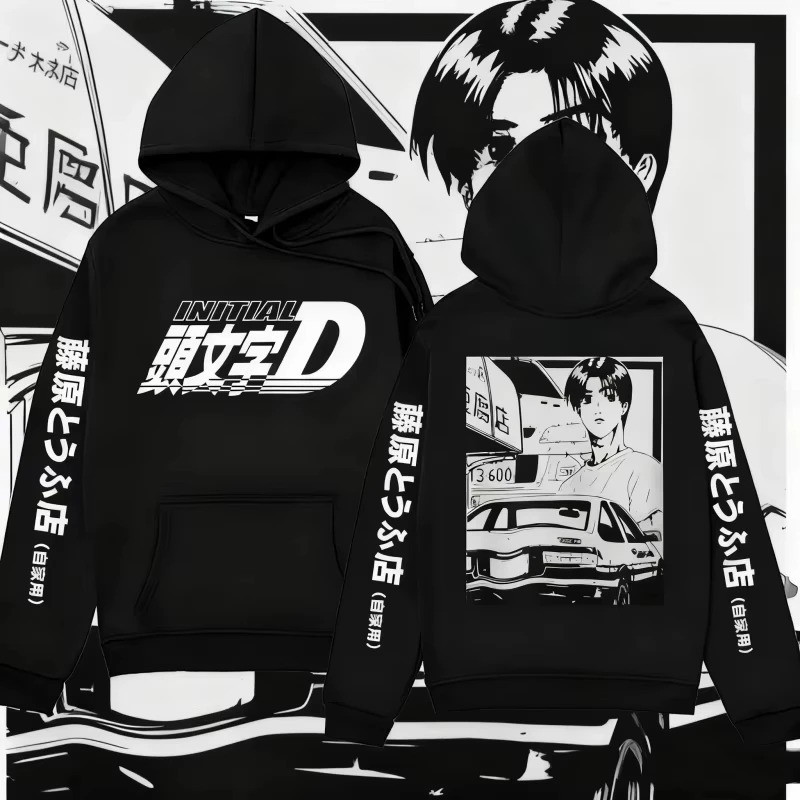 2026 New Autumn/Winter Anime Initial D AE86 Hoodie Hachiroku Shift Drift Printed HoodieKeep Warm