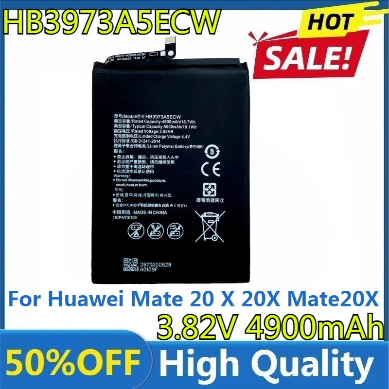 

Новый аккумулятор HB3973A5ECW емкостью 4900 мАч для Huawei Mate 20 X 20X Mate20X 4G EVR-AL00/Honor 8X Max/Honor Note 10 RVL-AL09 RVL-AL10