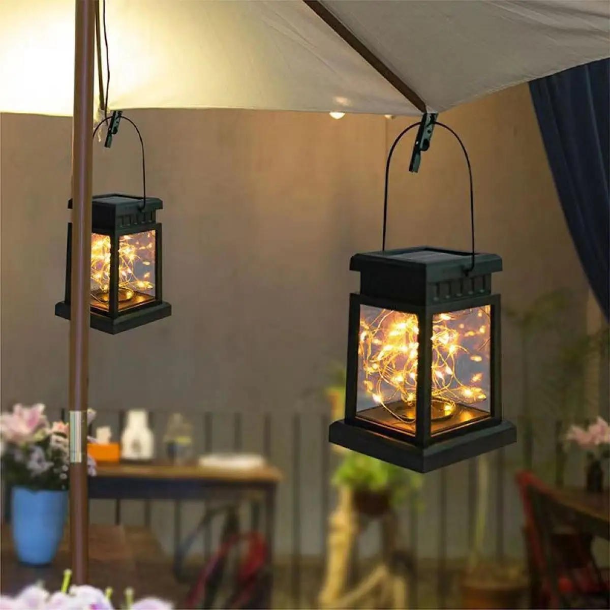 Solar String Lights 30 LED Waterproof Fairy Firefly with Handles Lights For Patio Garden Wedding Decoration