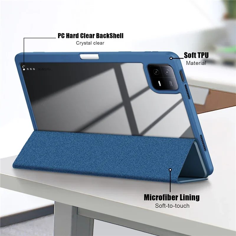 Para Xiaomi Mi Pad 6 Pro 11 pulgadas 2023 Funda con portalápices carcasa trasera transparente Funda para Xiaomi Pad 6 Mi Pad 6 Pro