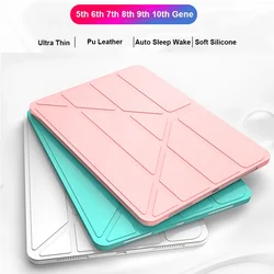 Para iPad 10th 2022 Funda 10,2 8th 9th 7th 6th Gen Funda de cuero para iPad Air 5 10,9 9,7 Mini 6 5 4 3 11 Pro Funda de silicona