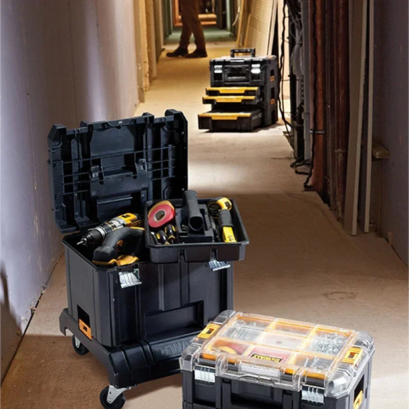 DEWALT DWST1-71229 T-Stak Cart Trolley Wheeled Carrier TSTAK IP54 Mobile Storage Box Dewalt TSTAK CART