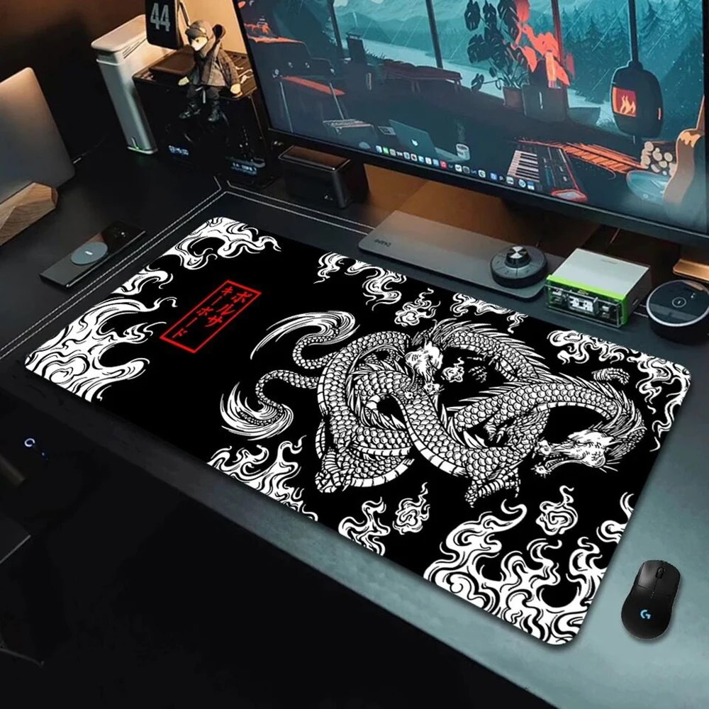 Large Gaming Mouse Pad Japanese Dragon PC Gamer Accessories Office Computer Keyboard Mousepad XXL Laptop 900x400 Desk Mat