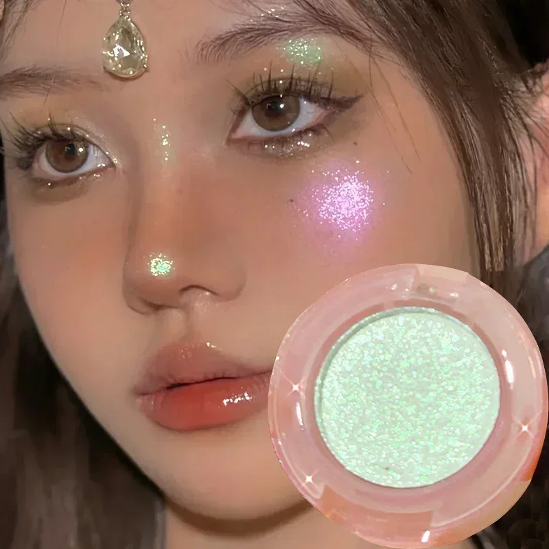 Paletas de sombras monocromáticas com glitter diamante, descoloração, iluminador, pigmento de lantejoulas, à prova d'água, maquiagem duradoura para olhos