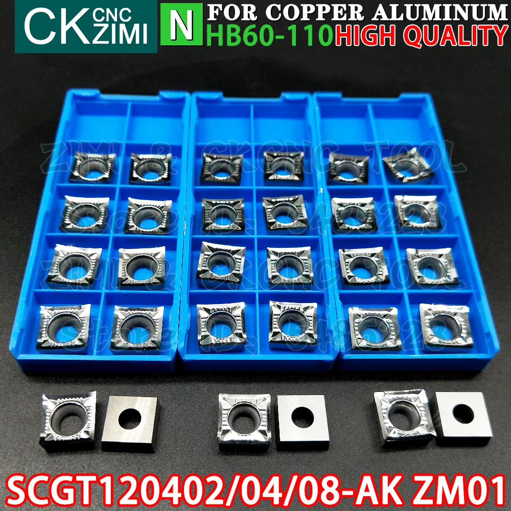 SCGT120402-AK ZM01 SCGT120404-AK ZM01 SCGT120408-AK ZM01 حشوات ألمنيوم كربيد تحول أدوات إدراج SCGT 1204 SCGT1204 AK CNC مخرطة معدنية تحول أدوات القطع