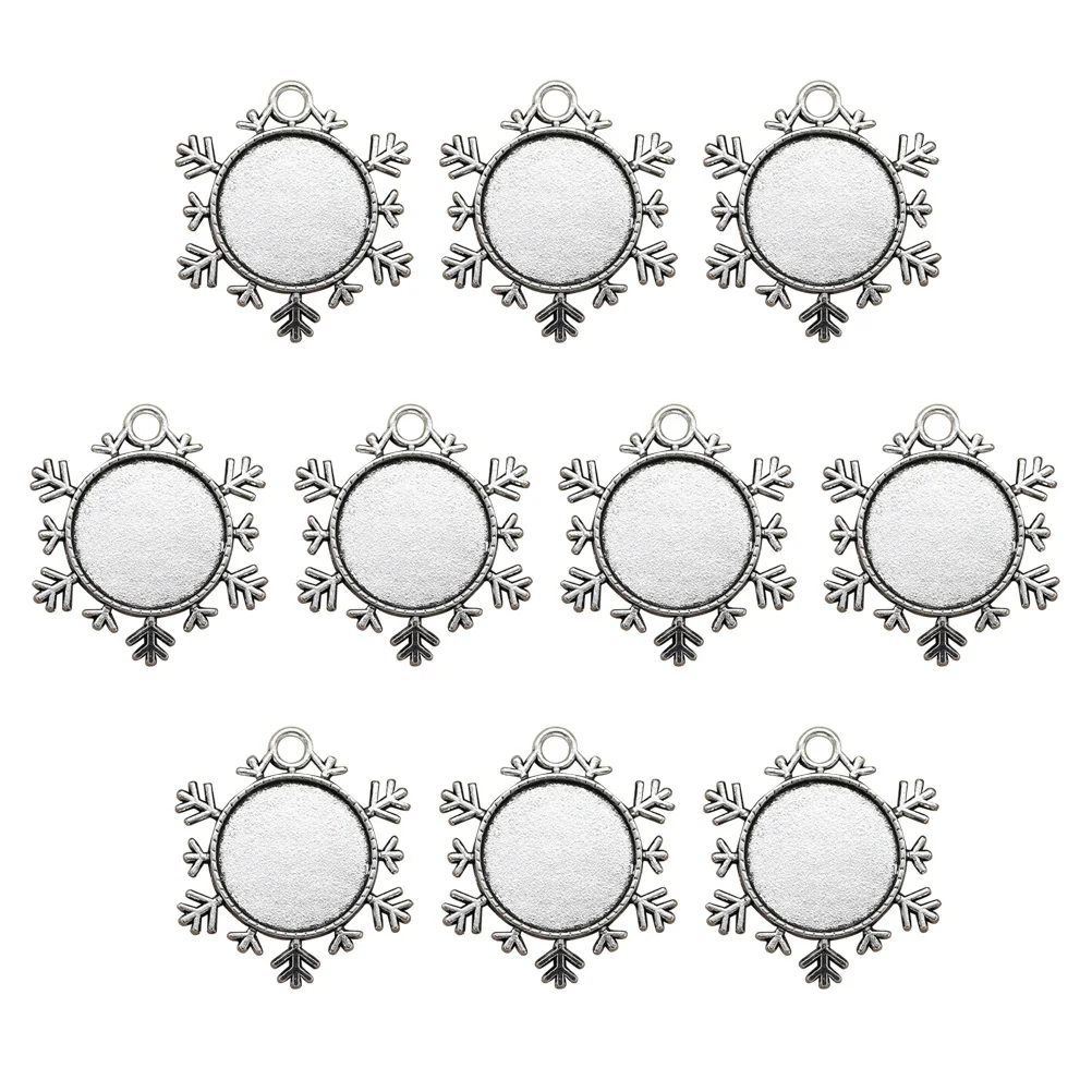 

10 Pcs Snowflake Shape Necklace Pendant Alloy Charms DIY Jewelry Making Crafts Bracelet Earrings Accessories Gift Ideas