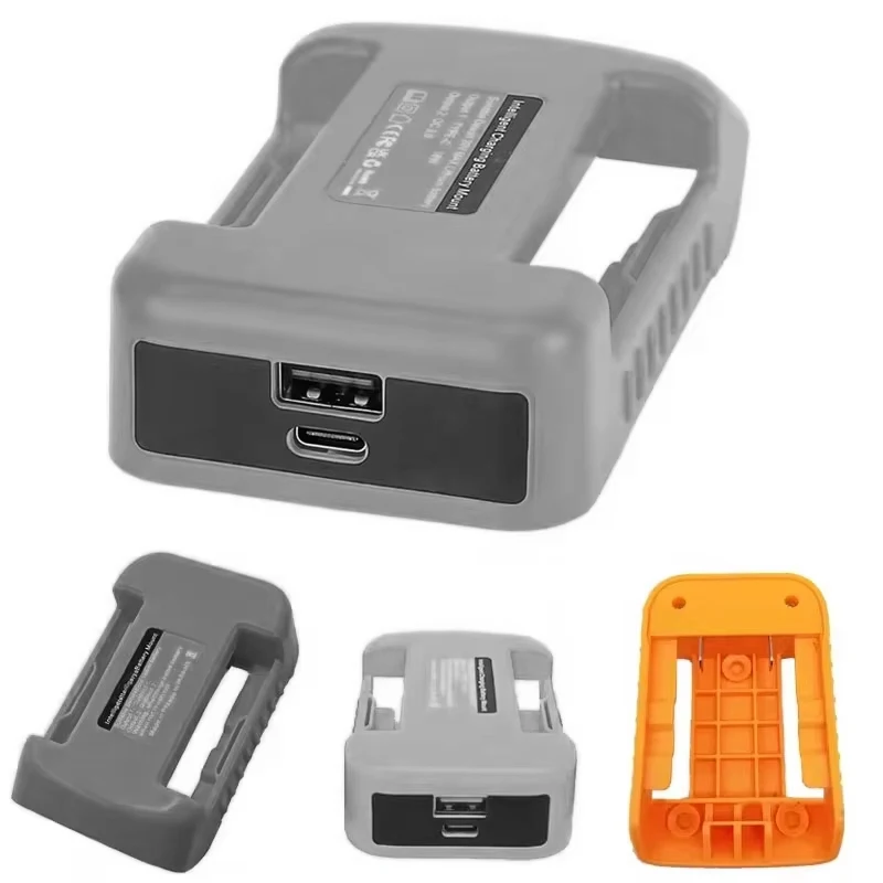 For Dewalt 18V 20V Li-ion Battery With USB and Type-C Belt clamp Fast Charger Rack Portable Battery Holder Adapter With switch