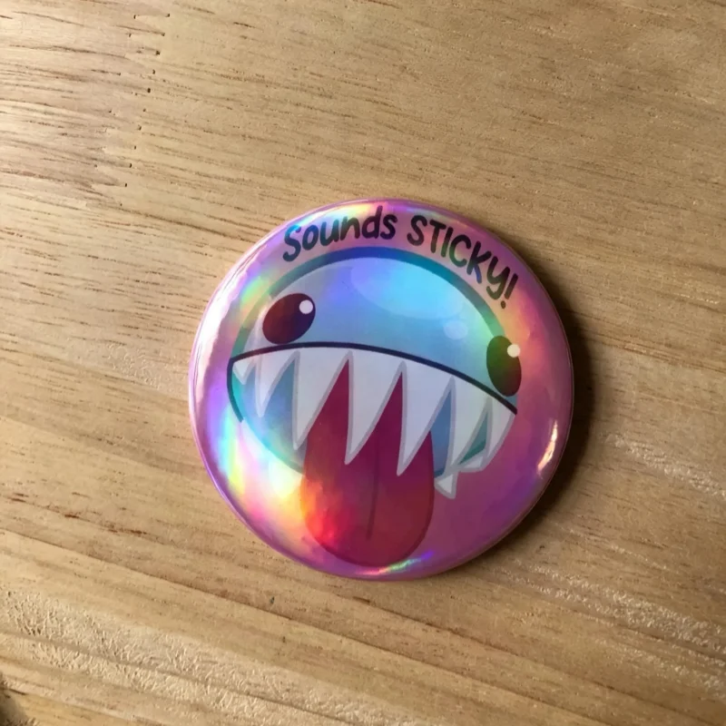 The Amazing TADC Holographic Bubble Buttons Set Gummigoo Shark Character Pinback Badges for Backpack Jacket Decor