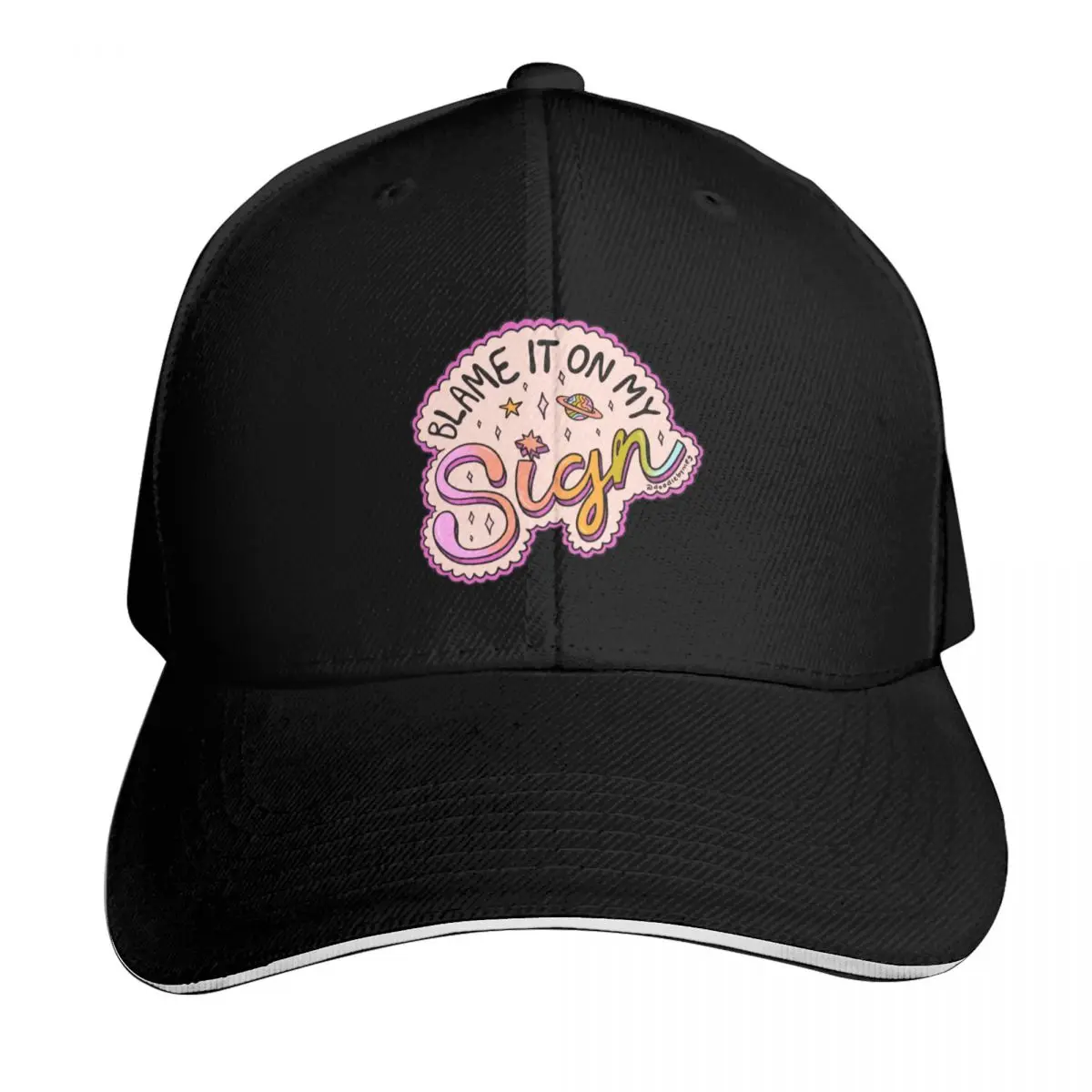 Blame It On My Sign Baseball Cap Adjustable Buckle Closure Moisture Wicking Quick Dry Curved Brim Classic Fit