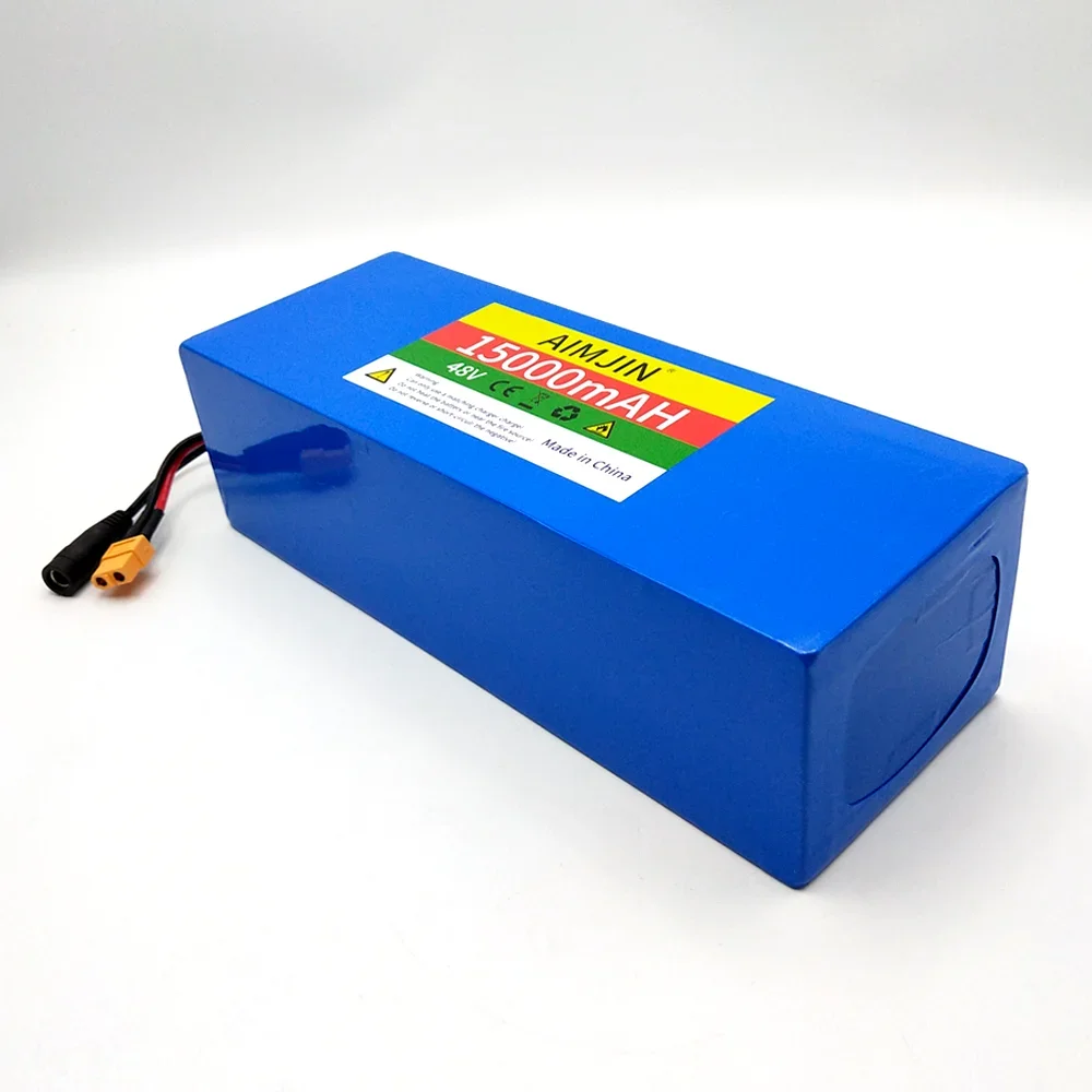 New 48V 15000mAh 1000W 13S3P XT60 48V Lithium-ion Battery Pack 200Ah Suitable for 54.6V Bicycles and Scooters