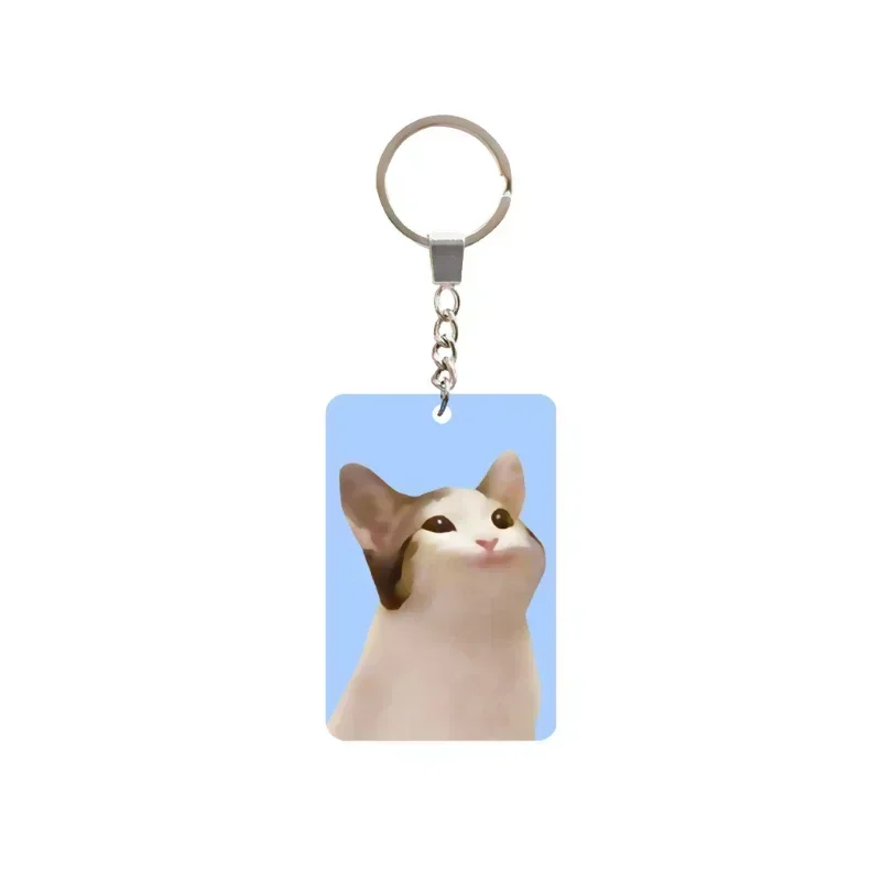 Pop Cat Keychain para Mulheres, Gatinho Bonito, HD, Pingente Dinâmico, Moda Criativa, Saco De Escola De Carro, Llaveros, Presente Da Jóia, Enfeites,