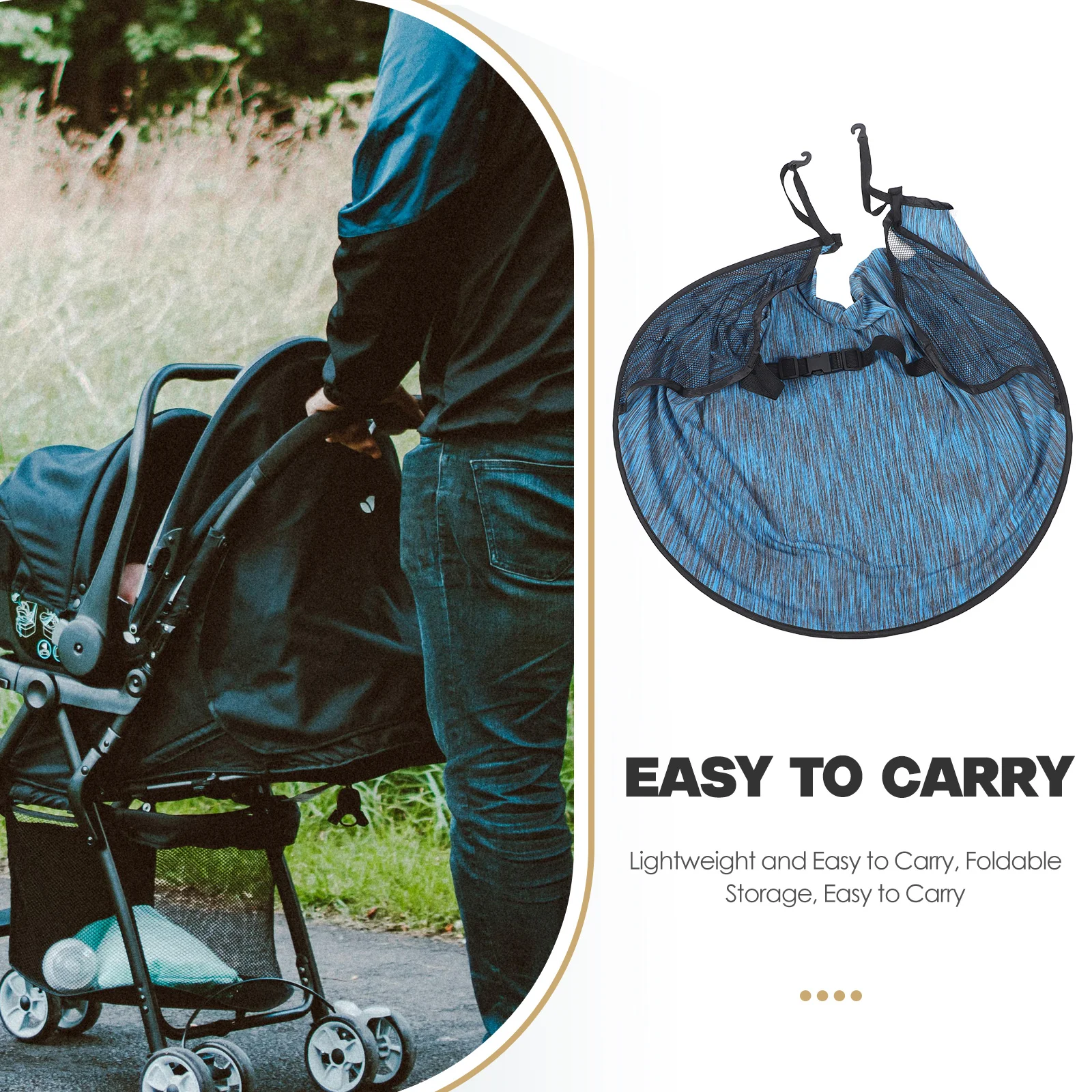 Cubierta parasol para cochecito, dosel ligero con protección UV para cochecito, tamaño de tela pequeño, antipolvo, portátil, plegable, de viaje para bebé