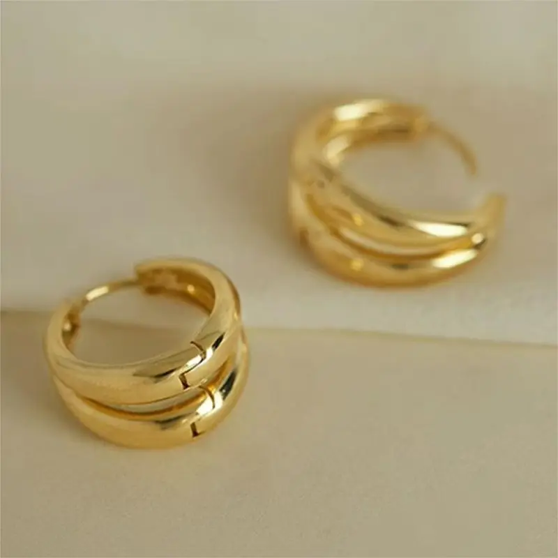Hot Sale Fashion Metal Drop Earrings for Woman Vintage Hoop Earring Trend Classic Party Wedding Pendant Jewelry Gift