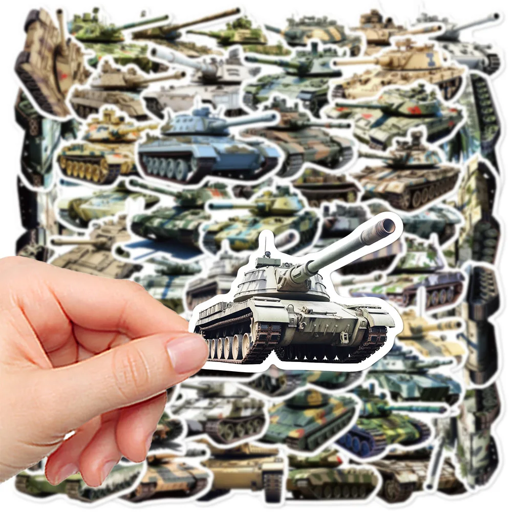 50pcs Handsome Military Tank Series Graffiti Stickers Suitable for Helmets Desktop Wall Decoration DIY Sticker Pack Wholesale