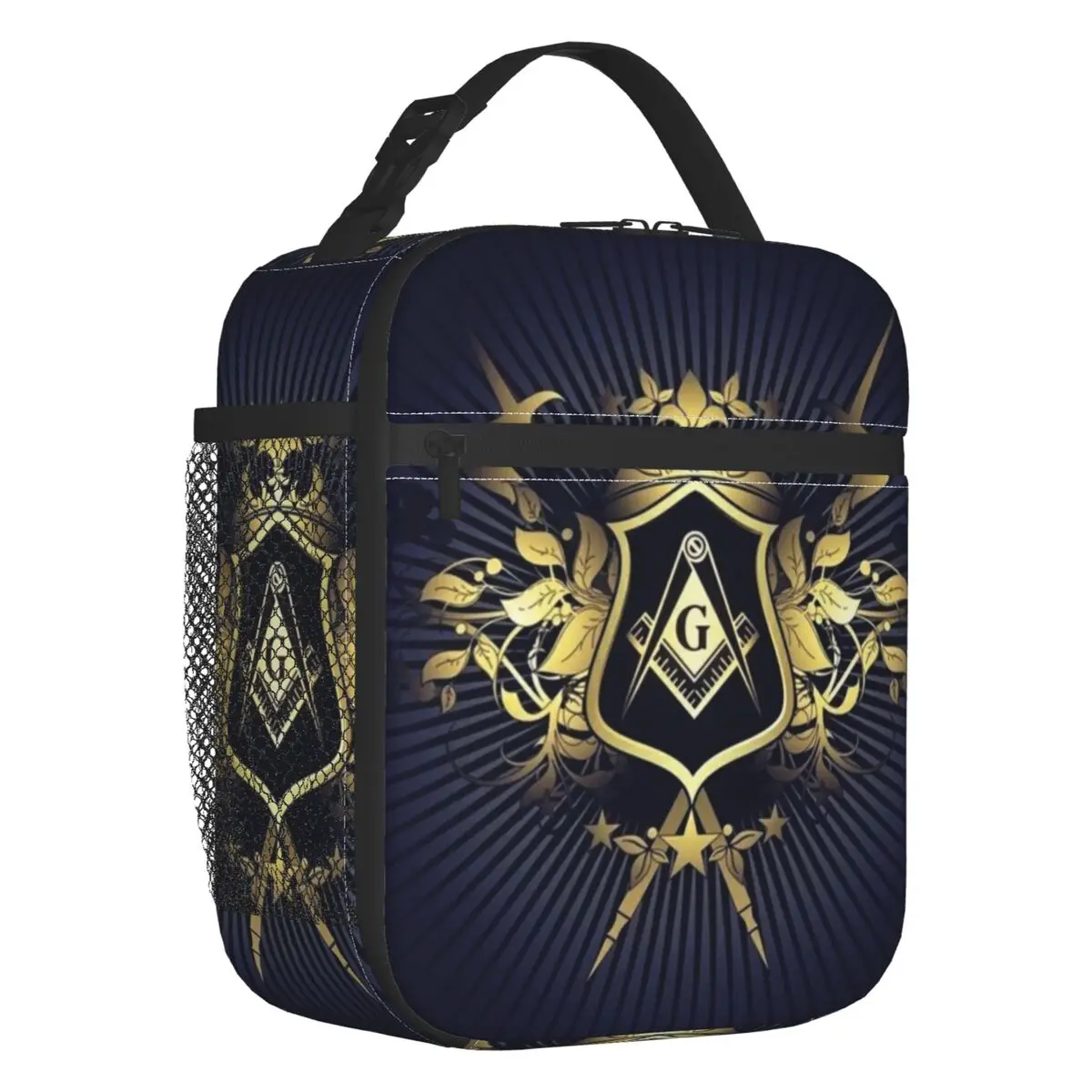

Freemasonry Thermal Insulated Lunch Bags Women Masonic Mason Lunch Container for School Office Outdoor Multifunction Food Box