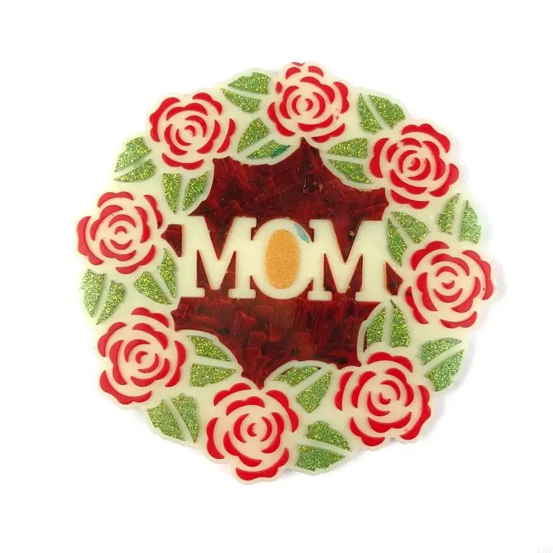 T5UF MOM Mother Wreath Ornament Silicone Molds Diy Crystal Irregular Storage Tray Mold for Making Fruit Storage Plate