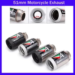 51Mm Motorfiets Uitlaatpijp Escape Moto Demper Universeel Voor Kawasaki Yamaha Honda Suzuki Benelli S1000rr Z900 Tmax 530 R6