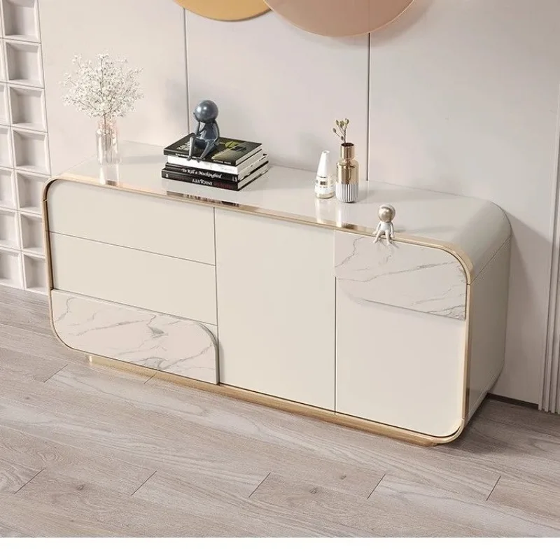 

rock slab dining side cabinet Modern simple entry porch cabinet Light luxury living room partition wall decorative locker