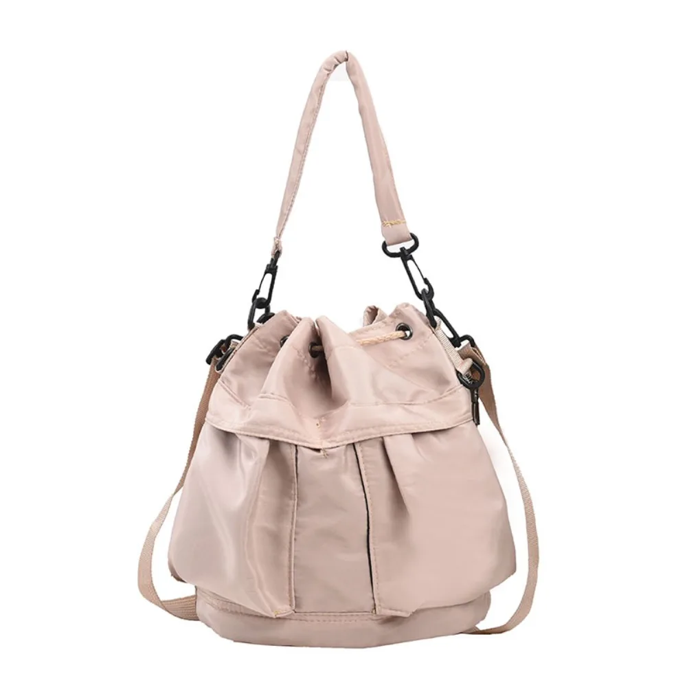 

Portable Women Drawstring Bag Korean Style Casual Phone Crossbody Purse Adjustable Handbags Solid Color Shoulder Bag Shopping