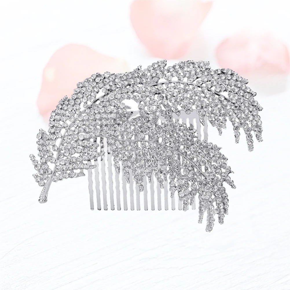 

Elegant Leaf Design Bride Hair Comb Chic Wedding Headdress Unique Craft Party Headwear Accessories Gift Women Wedding Headdress