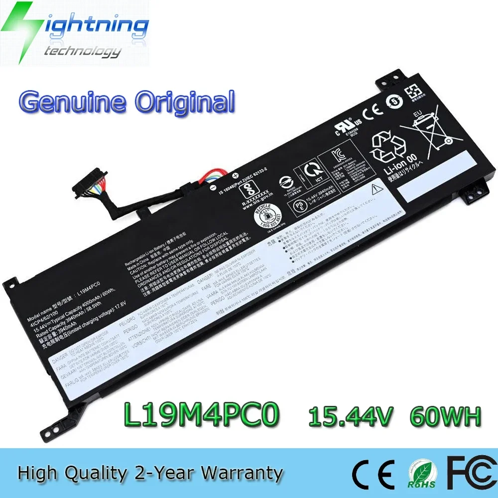 

New Genuine Original L19M4PC0 15.44V 60Wh Laptop Battery for Lenovo Legion 5P-15IMH05 5i 15ARH05 15IMH05 Y550-14 L19C4PC0 etc.