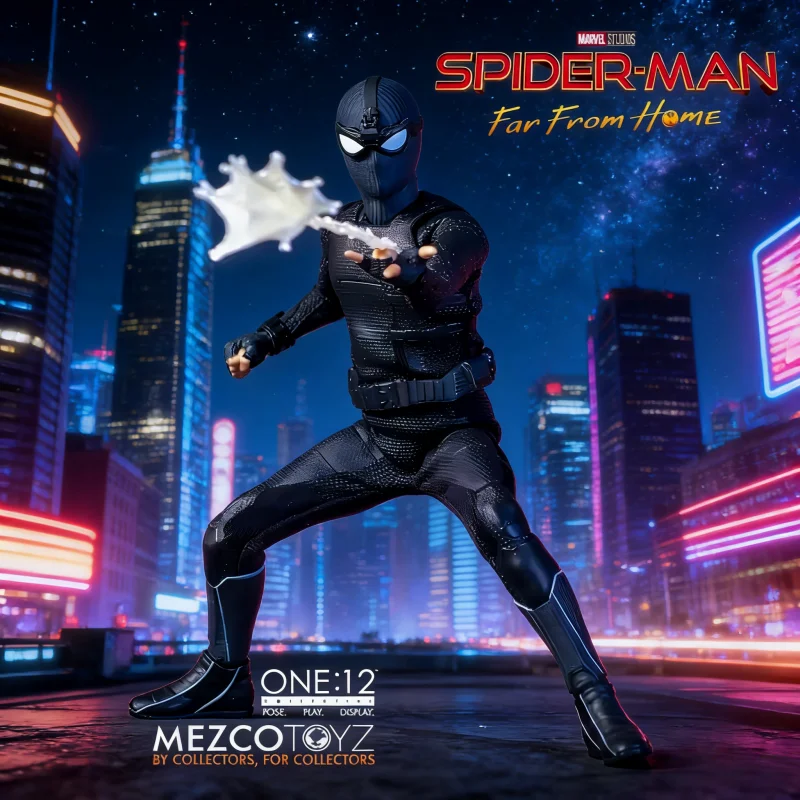 

Коллекционная подвижная фигурка Mezco Toyz Человек-паук (Том Холланд, версия Black Suit Night Monkey) 6 дюймов с реалистичной головой