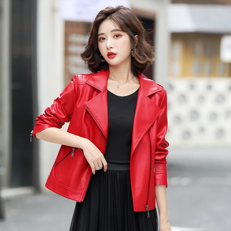 2025年春秋新作 Sle Haifeng 本革ジャケット レディース ショート丈 バイクジャケット スリムフィット スーツカラー スモールコート
