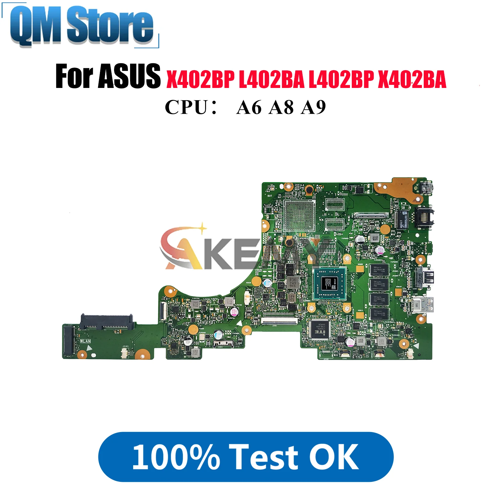 

E402BA Материнская плата для ноутбука ASUS EeeBook X402BP X402BA L402BA L402BP E402BP E402BA E402B Материнская плата с процессором A6 A8 A9 тест ОК