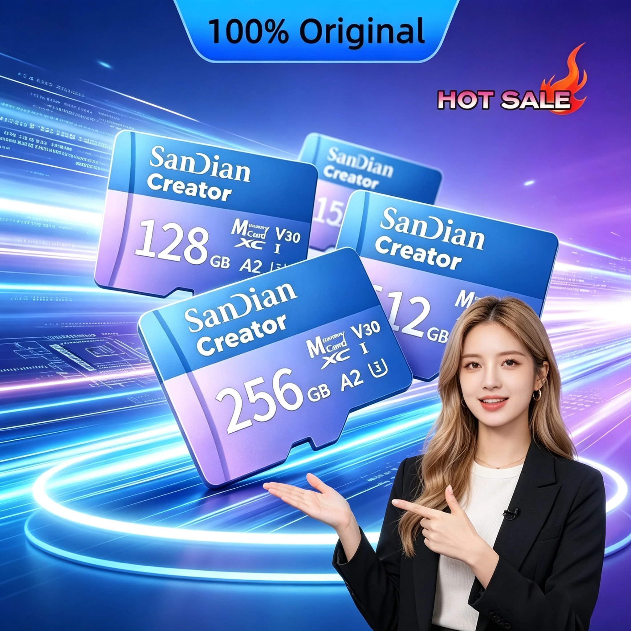 FOR SANDIAN Extreme PRO/MAX ENDURANCE TF SD Card 128GB-512GB, 4K UHD, C10 U3 V30, High-Speed for DSLR, Mirrorless & Action Cams.