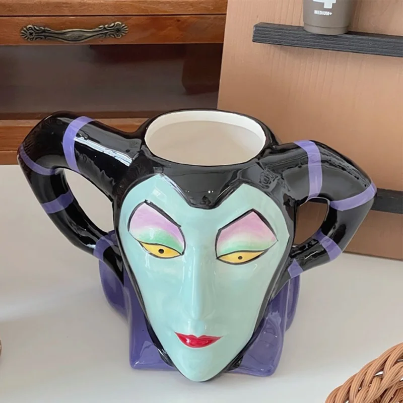 Disney Anime Villain Sleeping Beauty Maleficent Action Figure Toys Ceramic Mug Funny Creative Maleficent Cup Gifts For Kid Girls