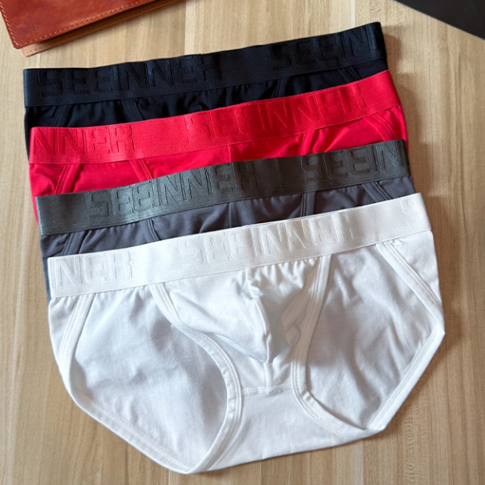 2025 Men Cotton Soft Lingerie High Fork Briefs Adult Underwear Sissy Bulge Pouch Bikini Solid Underpants Panties Men\'s Clothing