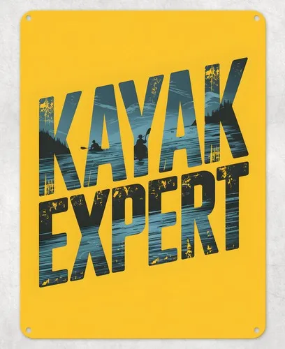 Kayak Expert Kayaking Metal Poster Wall Tin Sign Man Cave Shed Home Plaque --Tin Sign