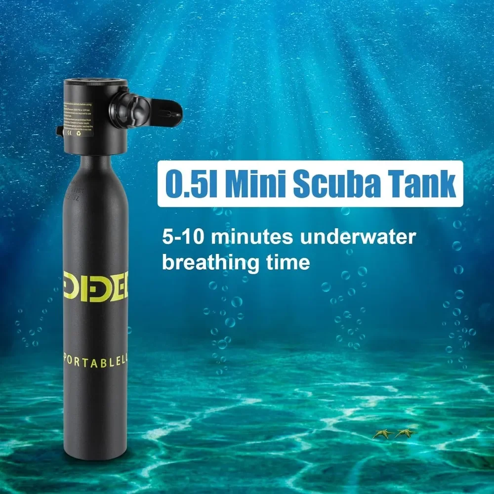 0.5L Mini Diving Underwater Breath Device Portable Diving Oxygen Tank Kit for Emergency Rescue Underwater Exploration