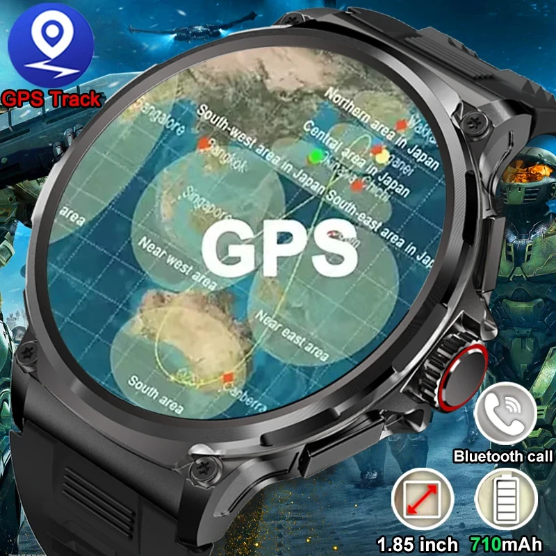 

2026 New 710 mAh V69 1.85-inch Ultra HD 360*360 AMOLED Smart Watch Men GPS Bluetooth Call 100+ Sport Fitness IP68 smartwatch