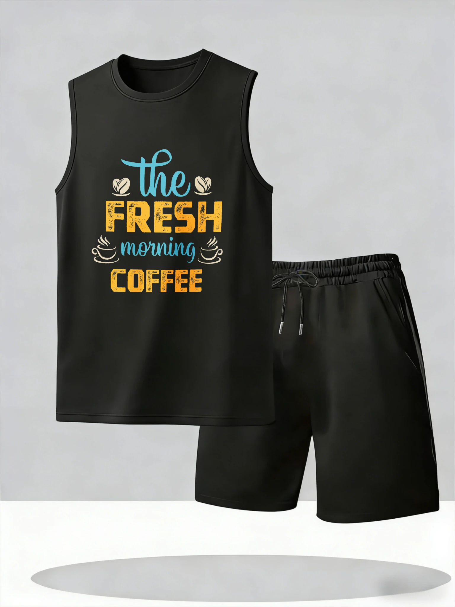 

Men's Tank Top Sets 2026 Summer Thin Quick Dry jogging suit 2 piece set sports crewneck Breathable beach oversize seaside