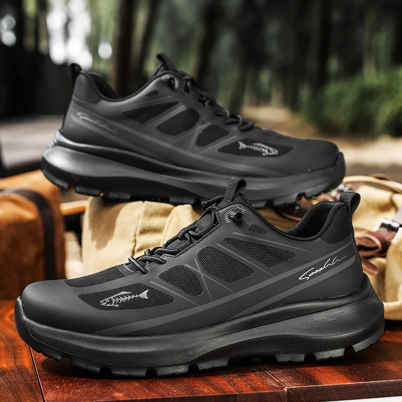 

Men's city outdoor casual sports shoes four seasons new breathable soft sole non-slip running shoes youth light hiking sneakers