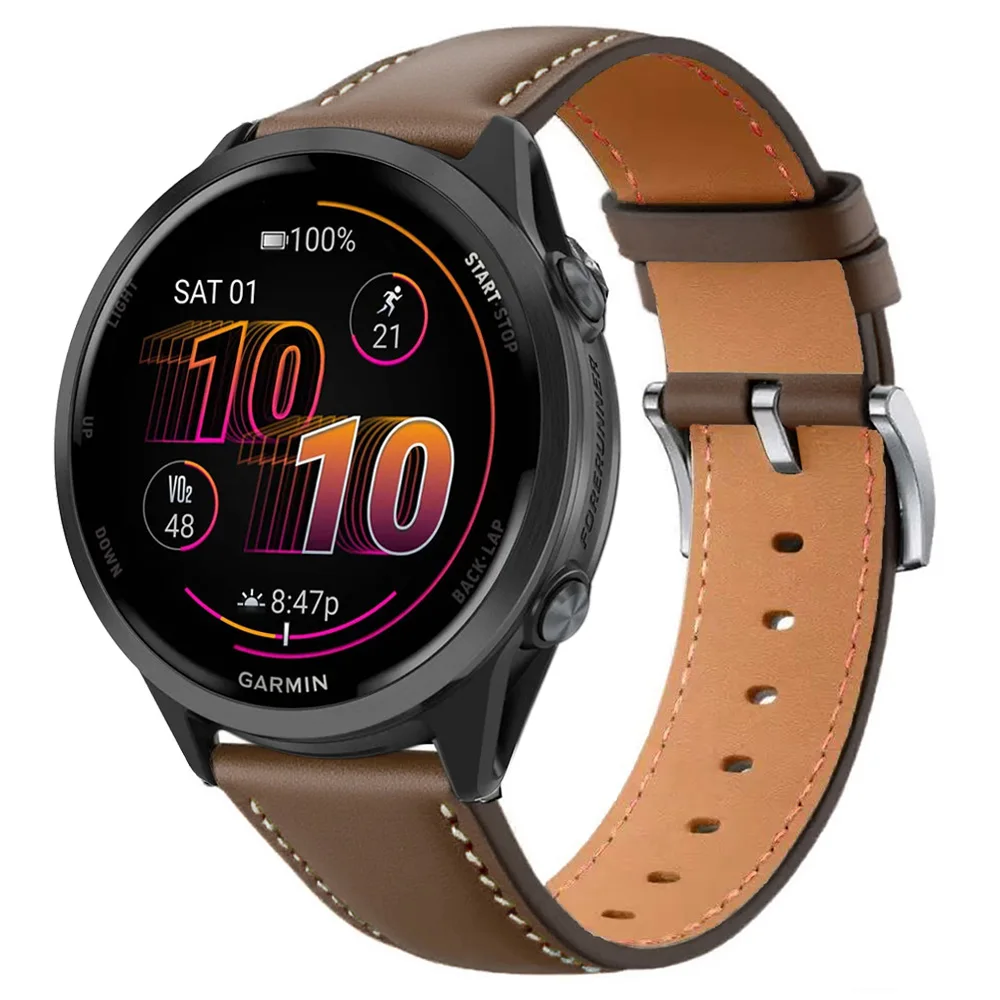 22mm Kunstlederarmband für Garmin Forerunner 570 47mm 970 965 265 255 Armband Armband Gürtel Armband für Venu 3 2 Band