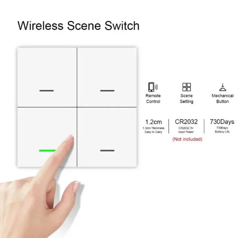 

Для кнопки Tuya/Zigbee, умный переключатель сцен, 4 группы 12, переключатель сцен, кнопочный контроллер, работает с приложением Smart-Life ZigBee-Gateway